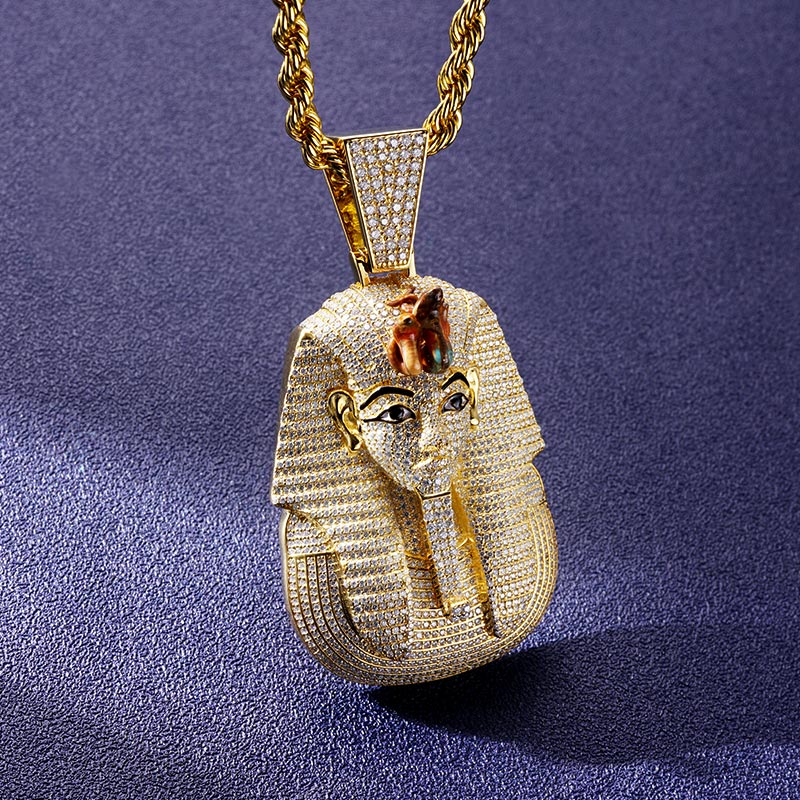 Custom S925 & VVS1 Moissanite Egyptian Pharaoh Pendant Deposit
