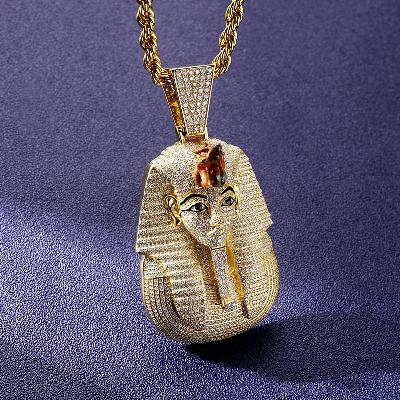 Custom S925 & VVS1 Moissanite Egyptian Pharaoh Pendant Deposit