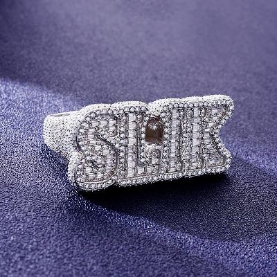 Custom S925 & VVS1 Baguette Moissanite Letter Ring Deposit