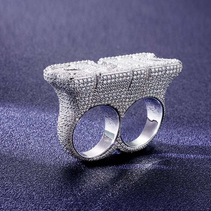 Custom S925 & VVS1 Baguette Moissanite Letter Ring Deposit