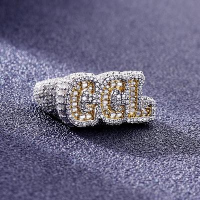 Custom S925 & VVS1 Baguette Moissanite Letter Ring Deposit