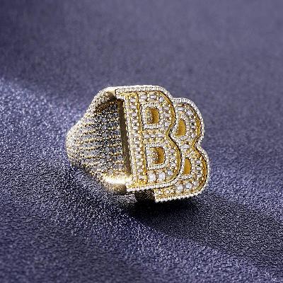 Custom S925 & VVS1 Baguette Moissanite Letter Ring Deposit