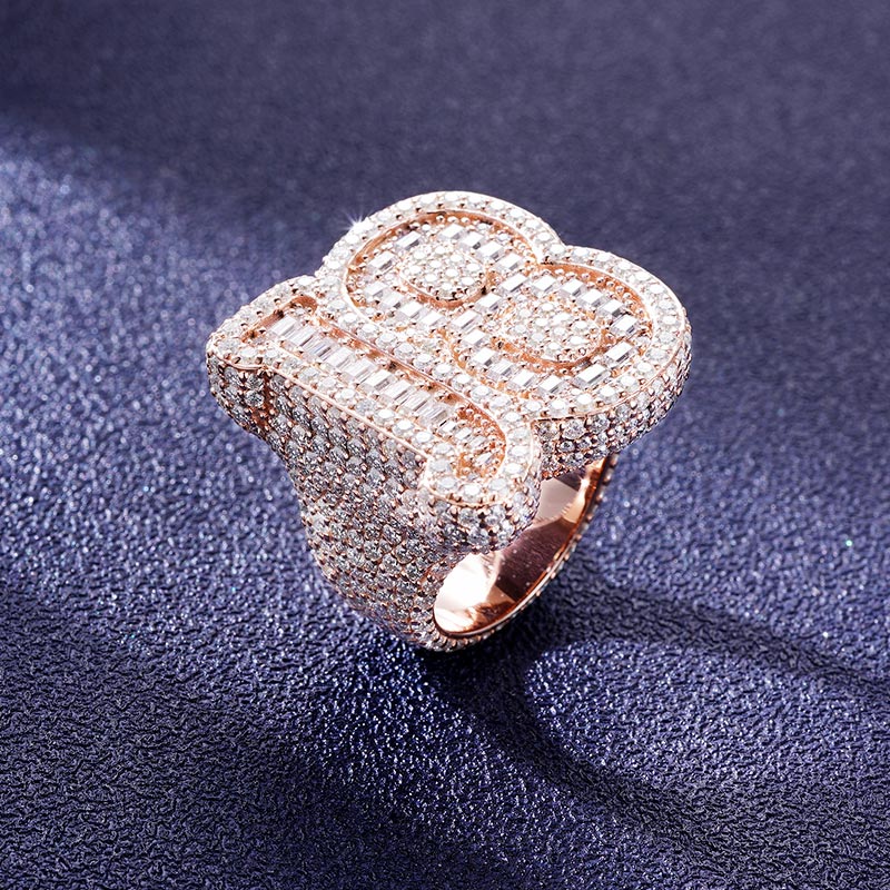 Custom S925 & VVS1 Baguette Moissanite Letter Ring Deposit