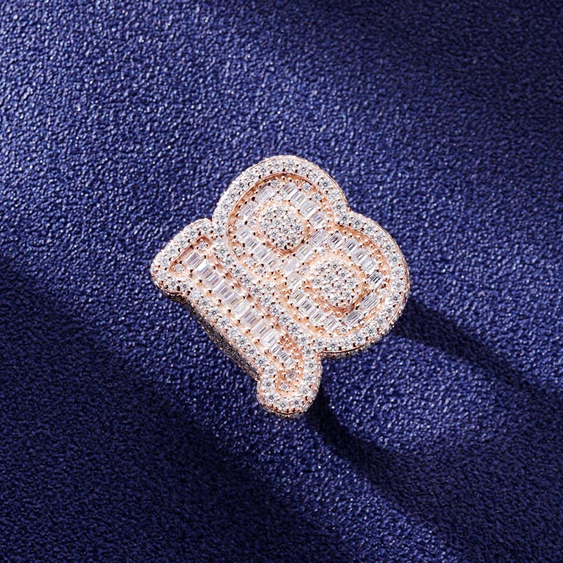 Custom S925 & VVS1 Baguette Moissanite Letter Ring Deposit