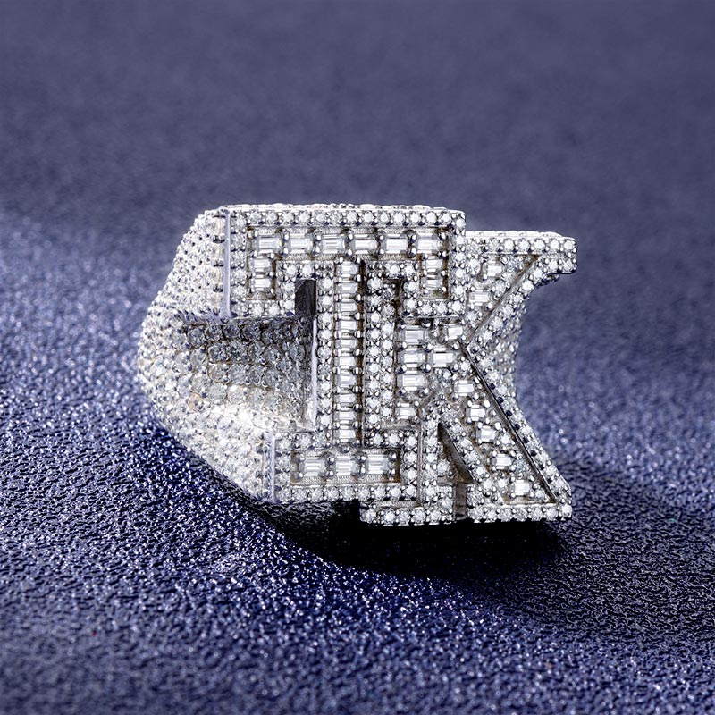 Custom S925 & VVS1 Baguette Moissanite Letter Ring Deposit