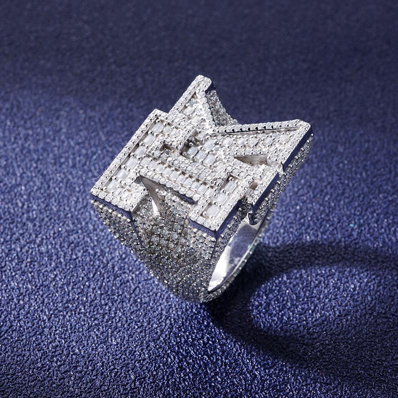 Custom S925 & VVS1 Baguette Moissanite Letter Ring Deposit