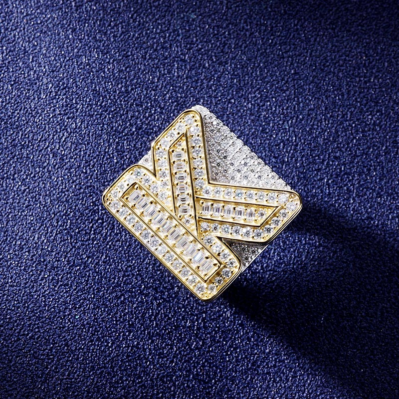 Custom S925 & VVS1 Baguette Moissanite Letter Ring Deposit