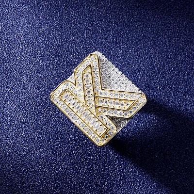 Custom S925 & VVS1 Baguette Moissanite Letter Ring Deposit