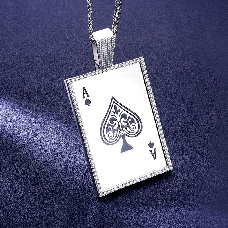 Custom S925 & VVS1 Moissanite Playing Card Pendant Deposit