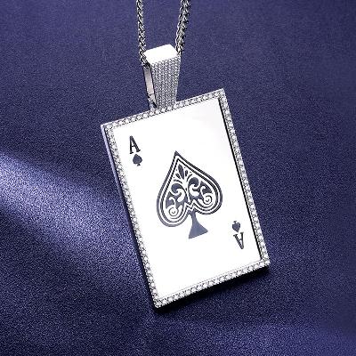 Custom S925 & VVS1 Moissanite Playing Card Pendant Deposit