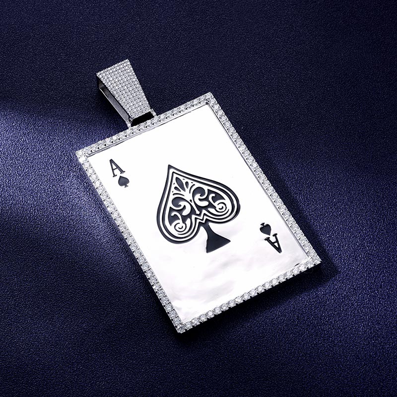 Custom S925 & VVS1 Moissanite Playing Card Pendant Deposit