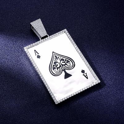 Custom S925 & VVS1 Moissanite Playing Card Pendant Deposit