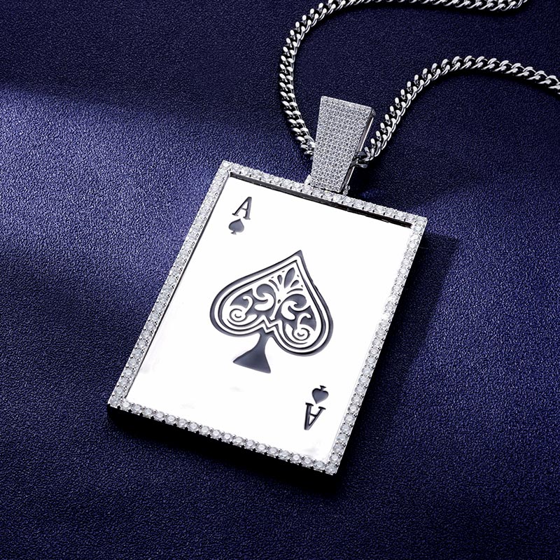 Custom S925 & VVS1 Moissanite Playing Card Pendant Deposit