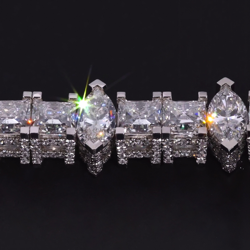 5mm Iced Out Marquise & Princess Cut Pave Tennis Bracelet 5mm Iced Out Marquise & Princess Cut Pave Tennis Bracelet