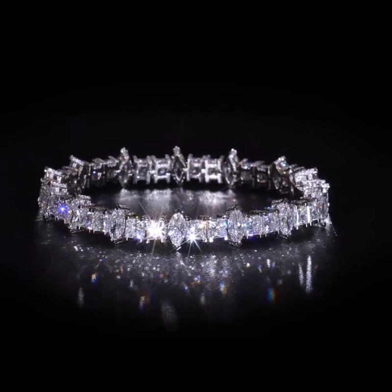 5mm Iced Out Marquise & Princess Cut Pave Tennis Bracelet 5mm Iced Out Marquise & Princess Cut Pave Tennis Bracelet