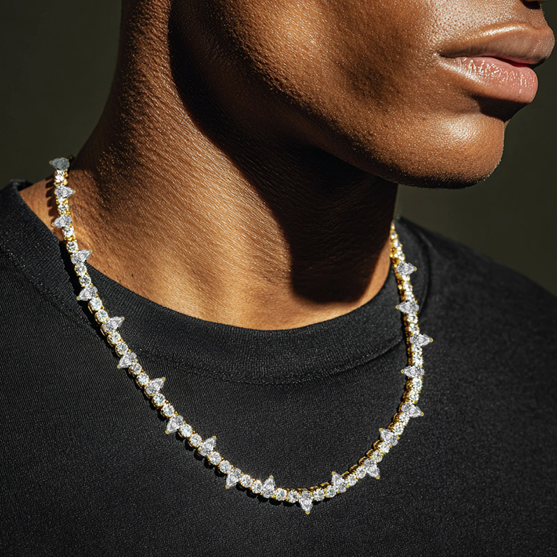 5mm Iced Out Round & Pear Cut Pave Tennis Chain