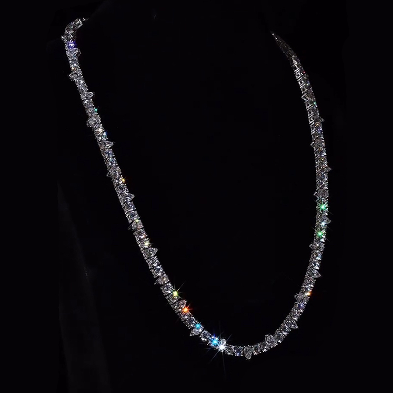 5mm Iced Out Round & Pear Cut Pave Tennis Chain
