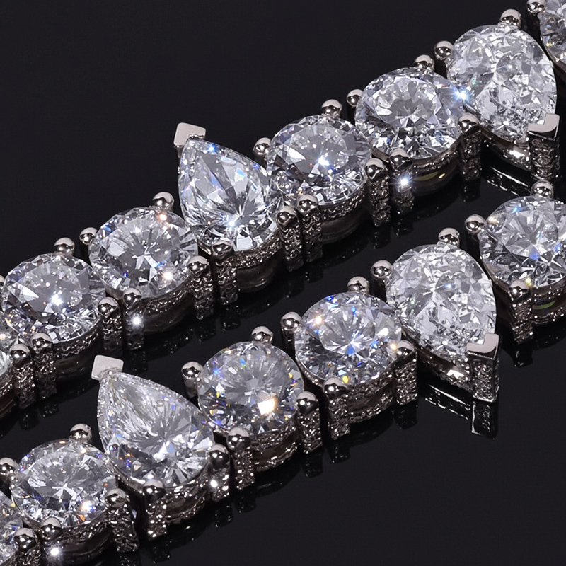 5mm Iced Out Round & Pear Cut Pave Tennis Chain