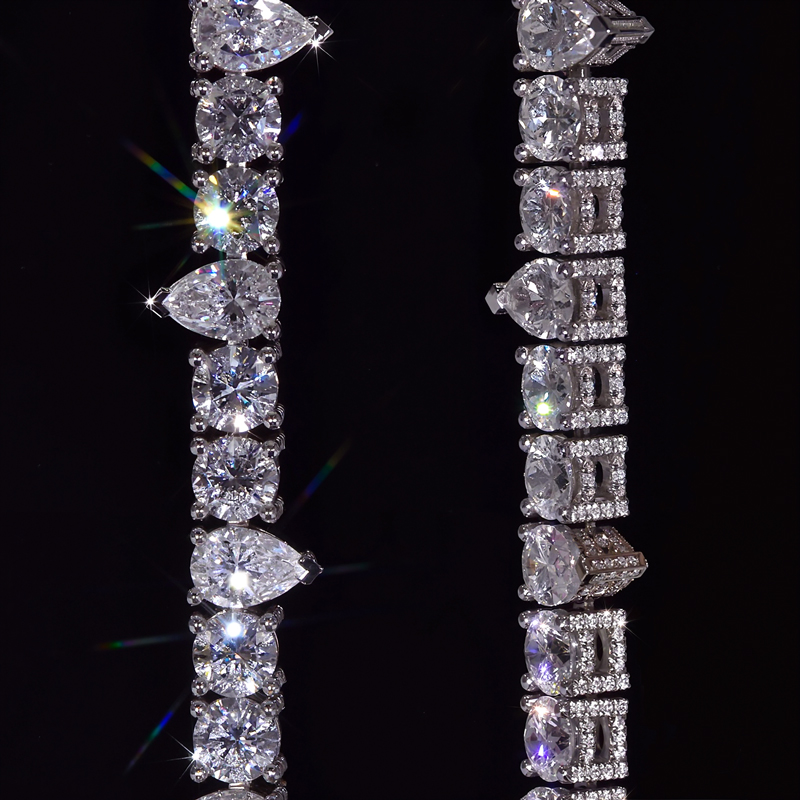 5mm Iced Out Round & Pear Cut Pave Tennis Chain