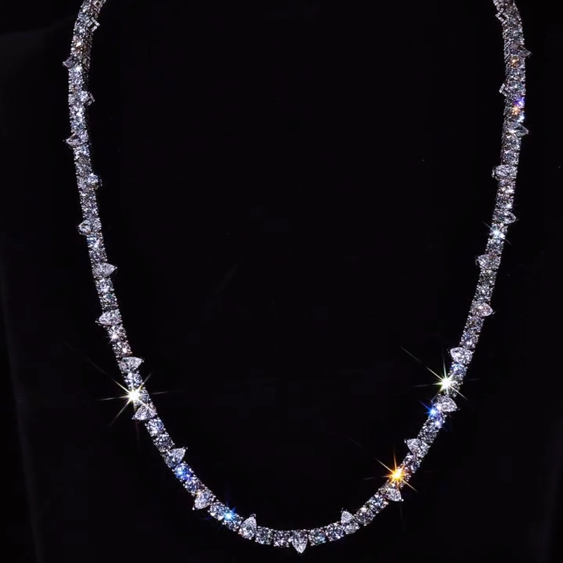 5mm Iced Out Round & Pear Cut Pave Tennis Chain