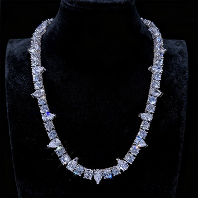 7mm Iced Out Round & Pear Cut Pave Tennis Chain