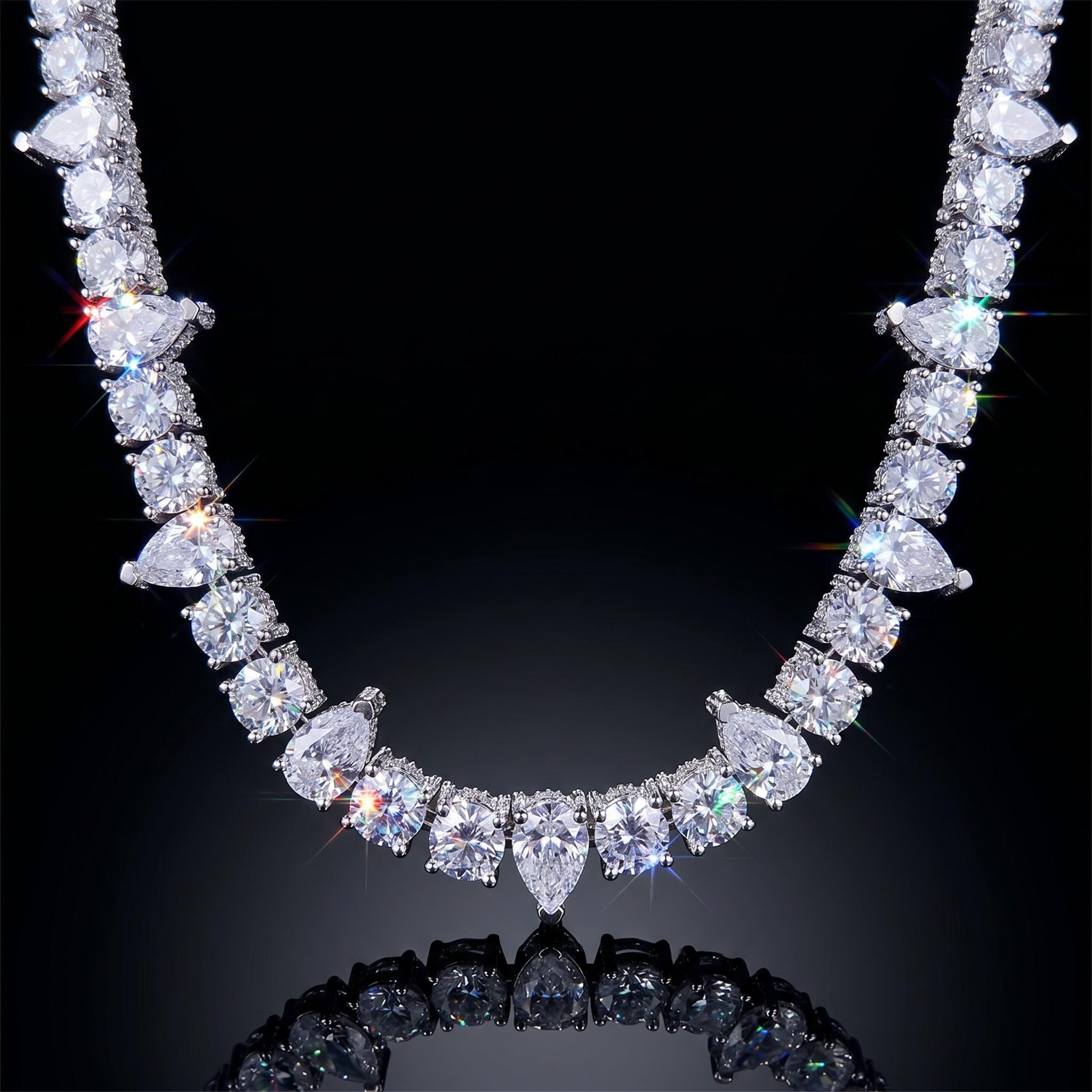 10mm Iced Out Round & Pear Cut Pave Tennis Chain