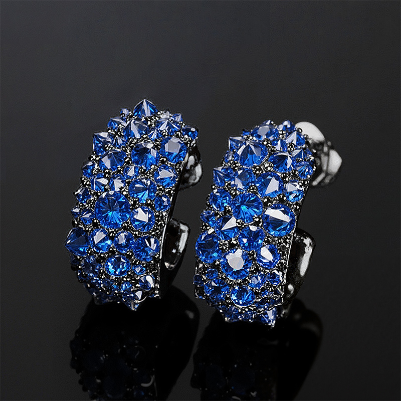 Iced Out Inverted Setting Earrings