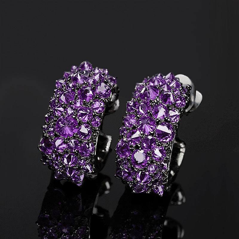 Iced Out Inverted Setting Earrings