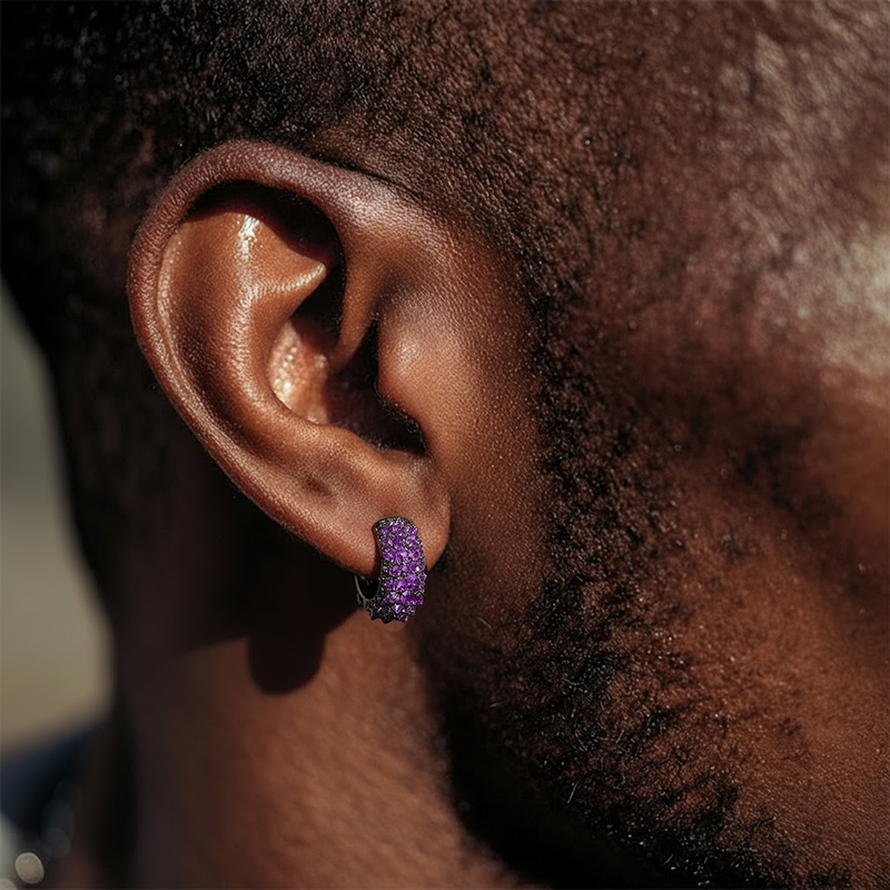 Iced Out Inverted Setting Earrings