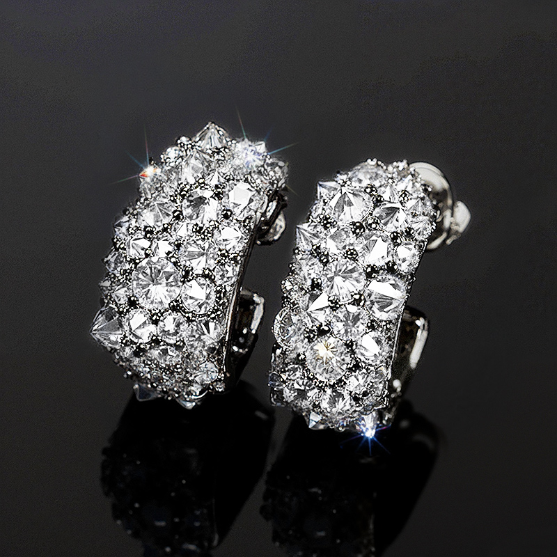 Iced Out Inverted Setting Earrings
