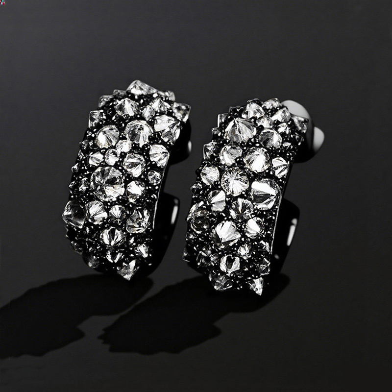 Iced Out Inverted Setting Earrings
