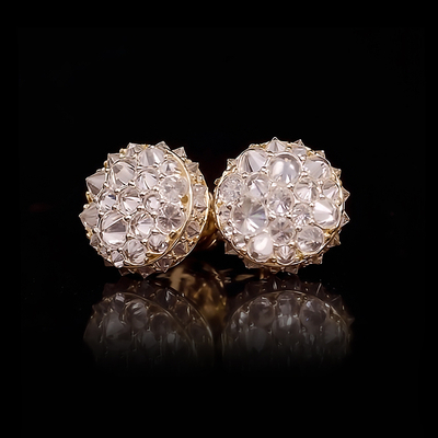 Iced Out Inverted Setting Stud Earrings