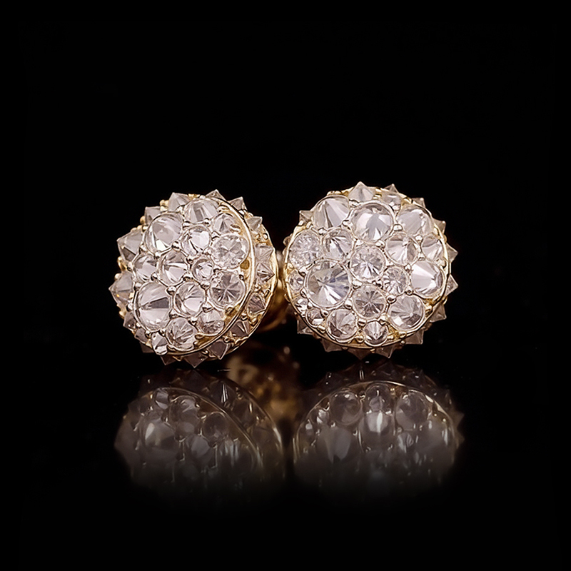 Iced Out Inverted Setting Stud Earrings
