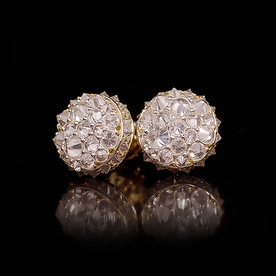 Iced Out Inverted Setting Stud Earrings
