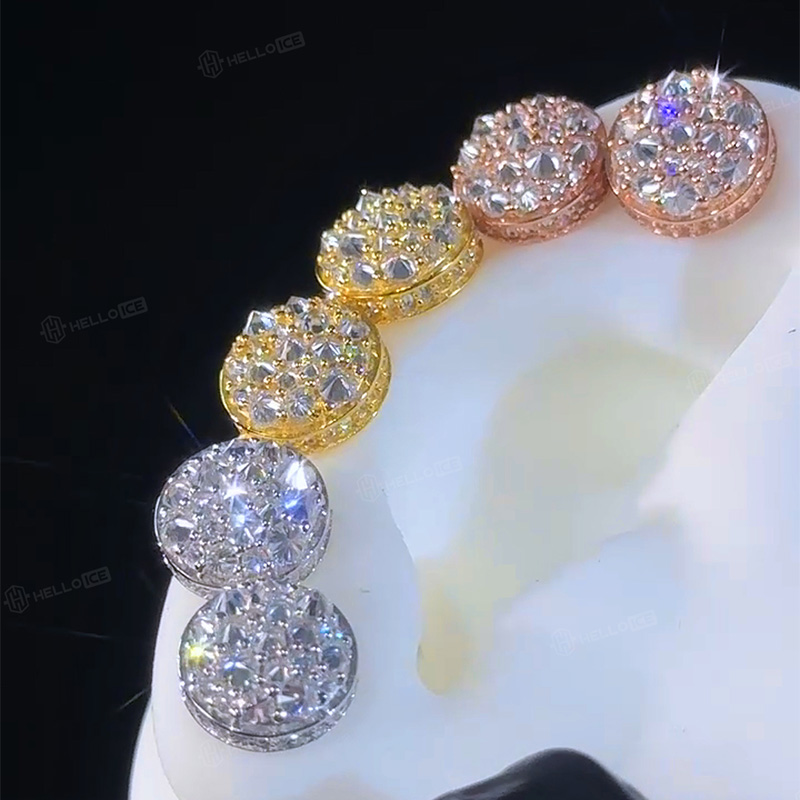 Iced Out Inverted Setting Stud Earrings