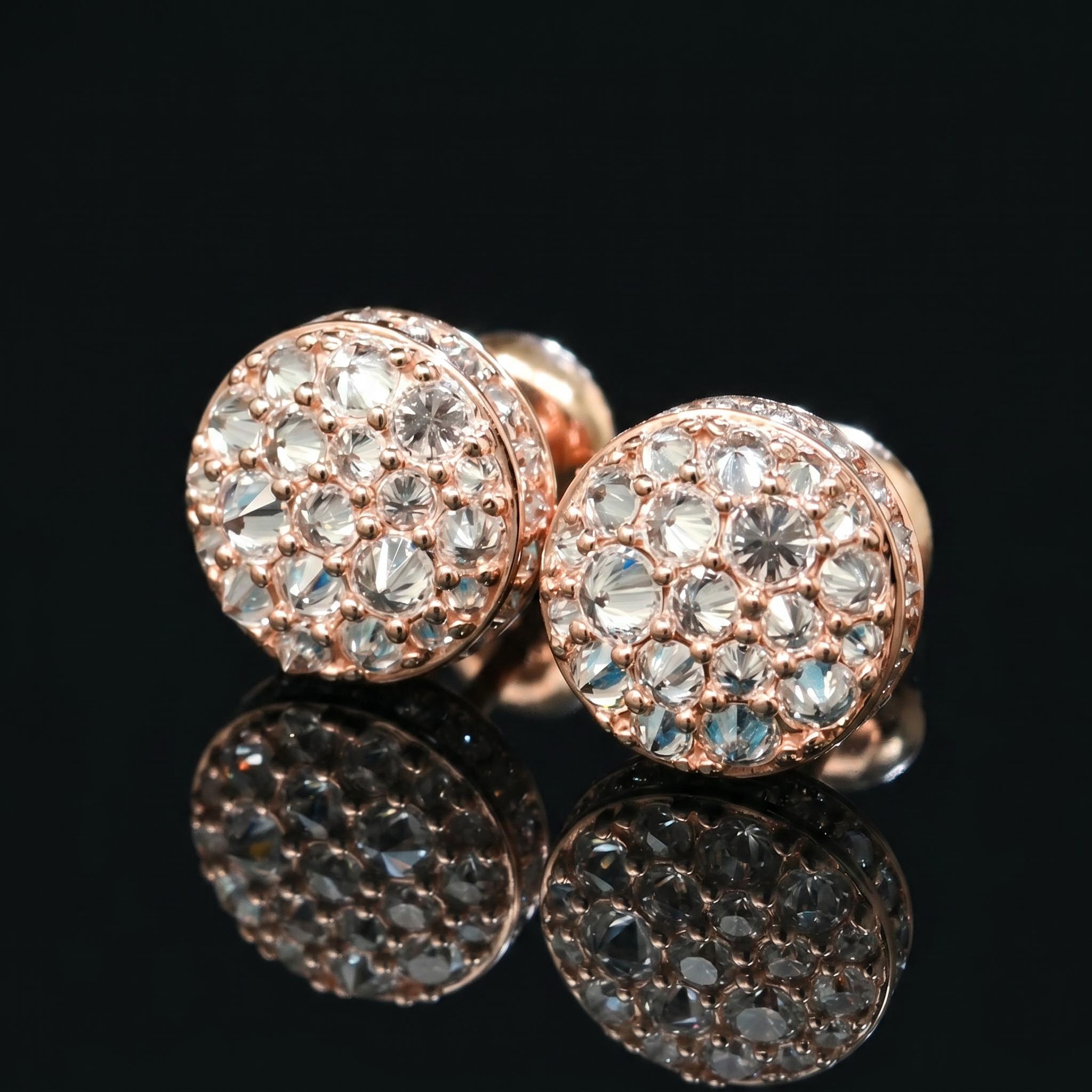 Iced Out Inverted Setting Stud Earrings