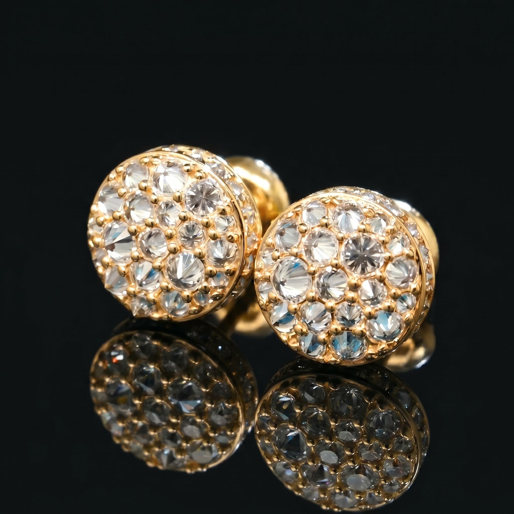 Iced Out Inverted Setting Stud Earrings