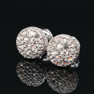 Iced Out Inverted Setting Stud Earrings