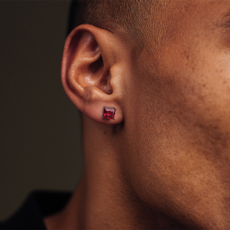 Princess Cut Stud Earrings