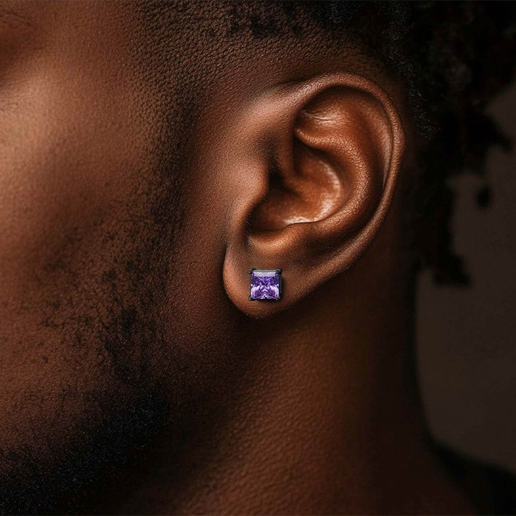 Princess Cut Stud Earrings