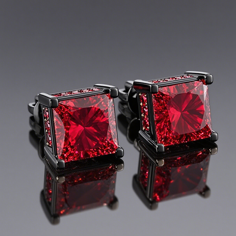 Princess Cut Stud Earrings