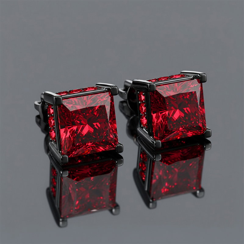 Princess Cut Stud Earrings