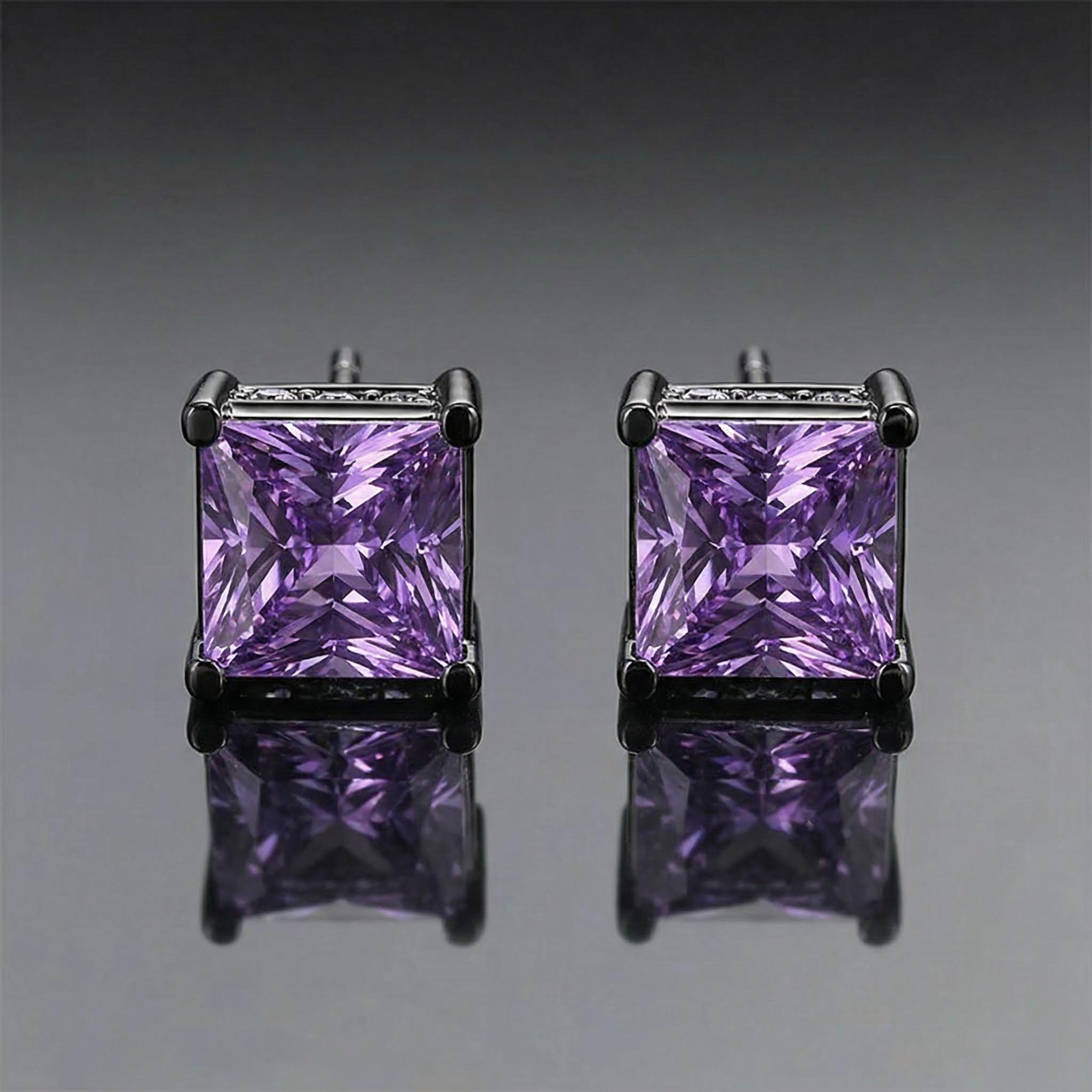 Princess Cut Stud Earrings