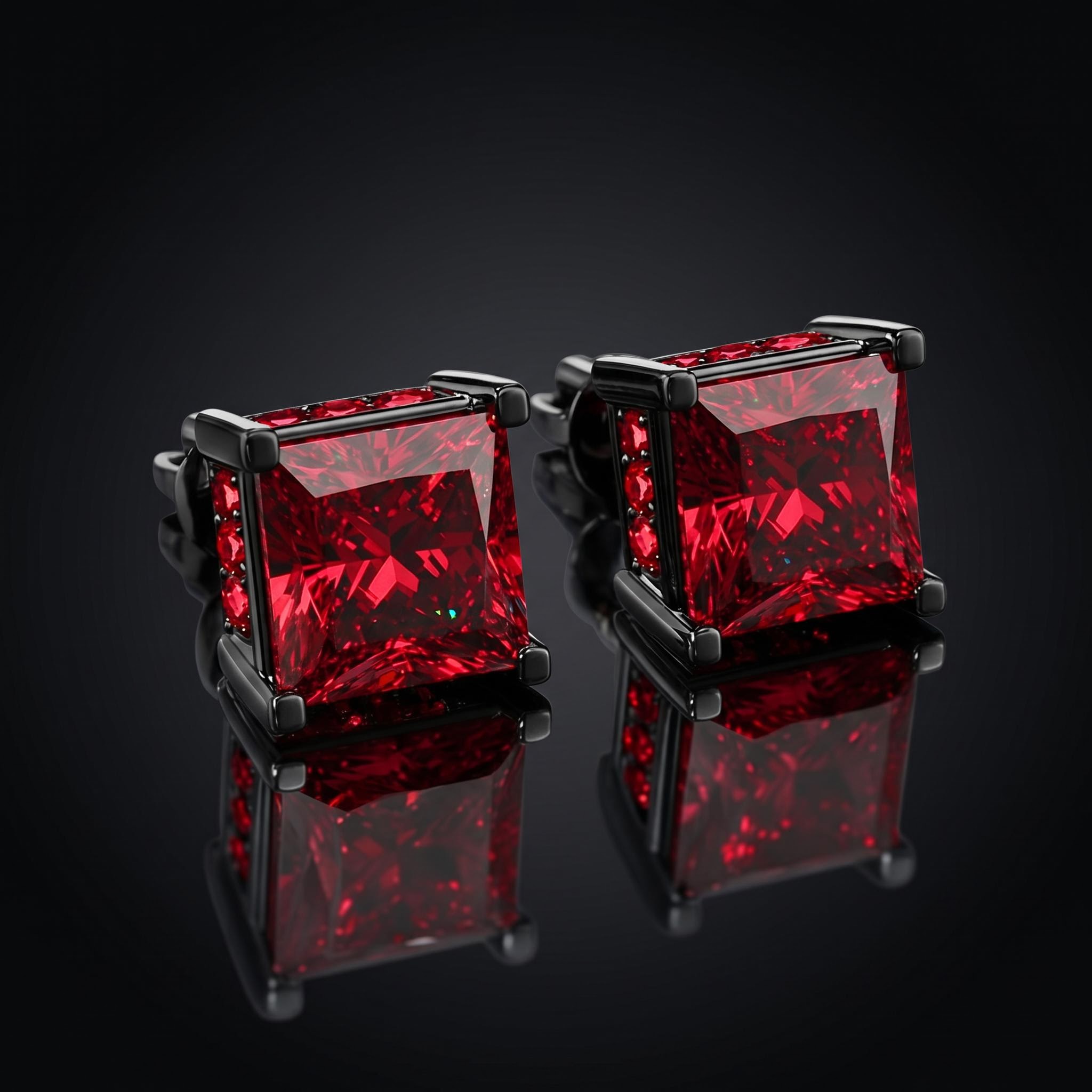 Princess Cut Stud Earrings