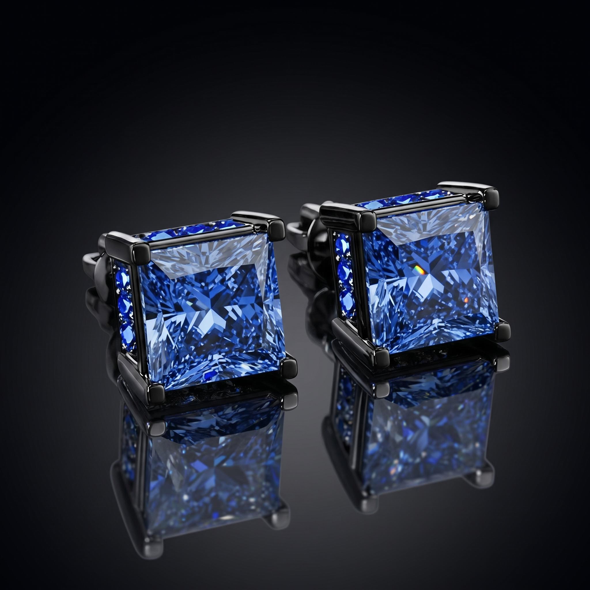 Princess Cut Stud Earrings