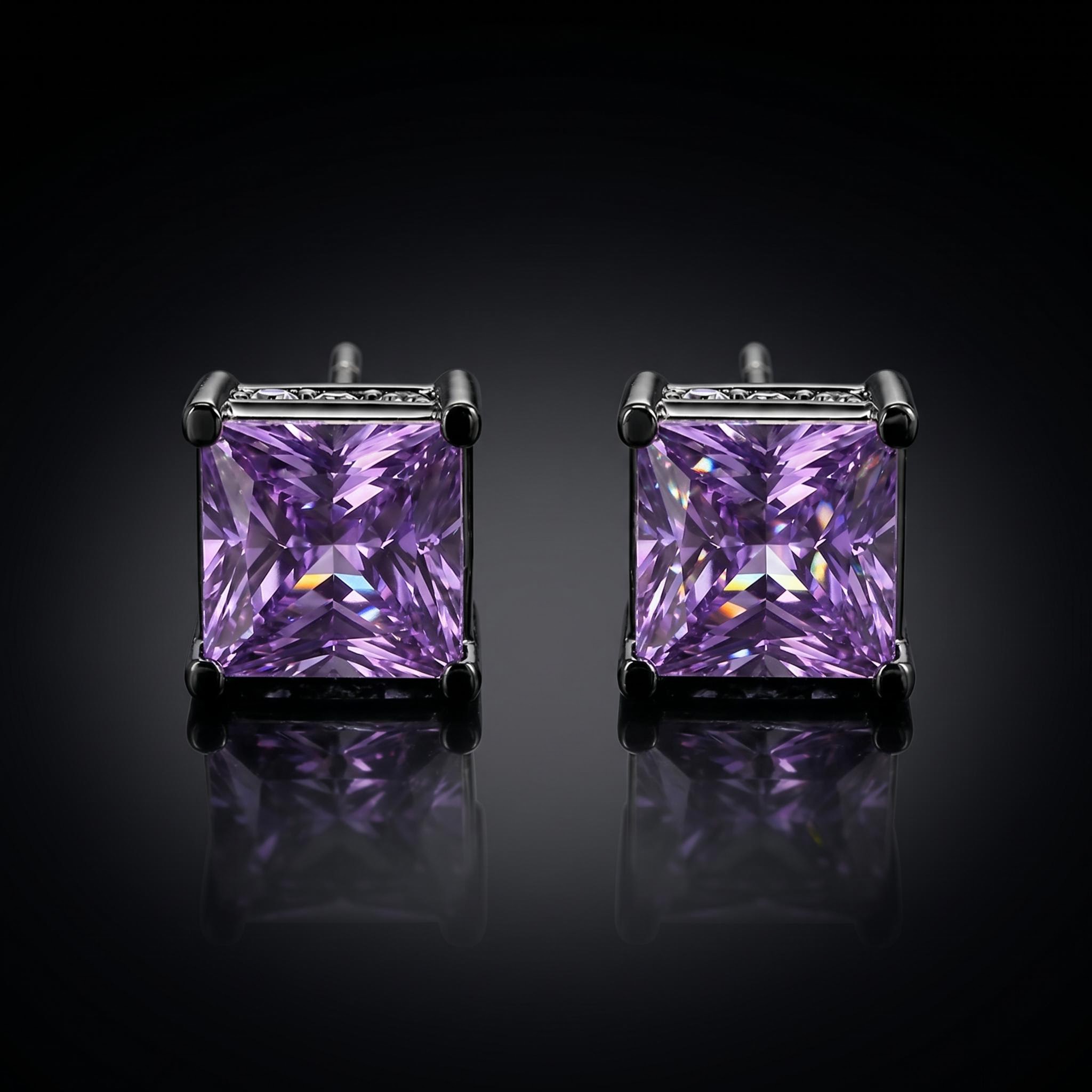 Princess Cut Stud Earrings