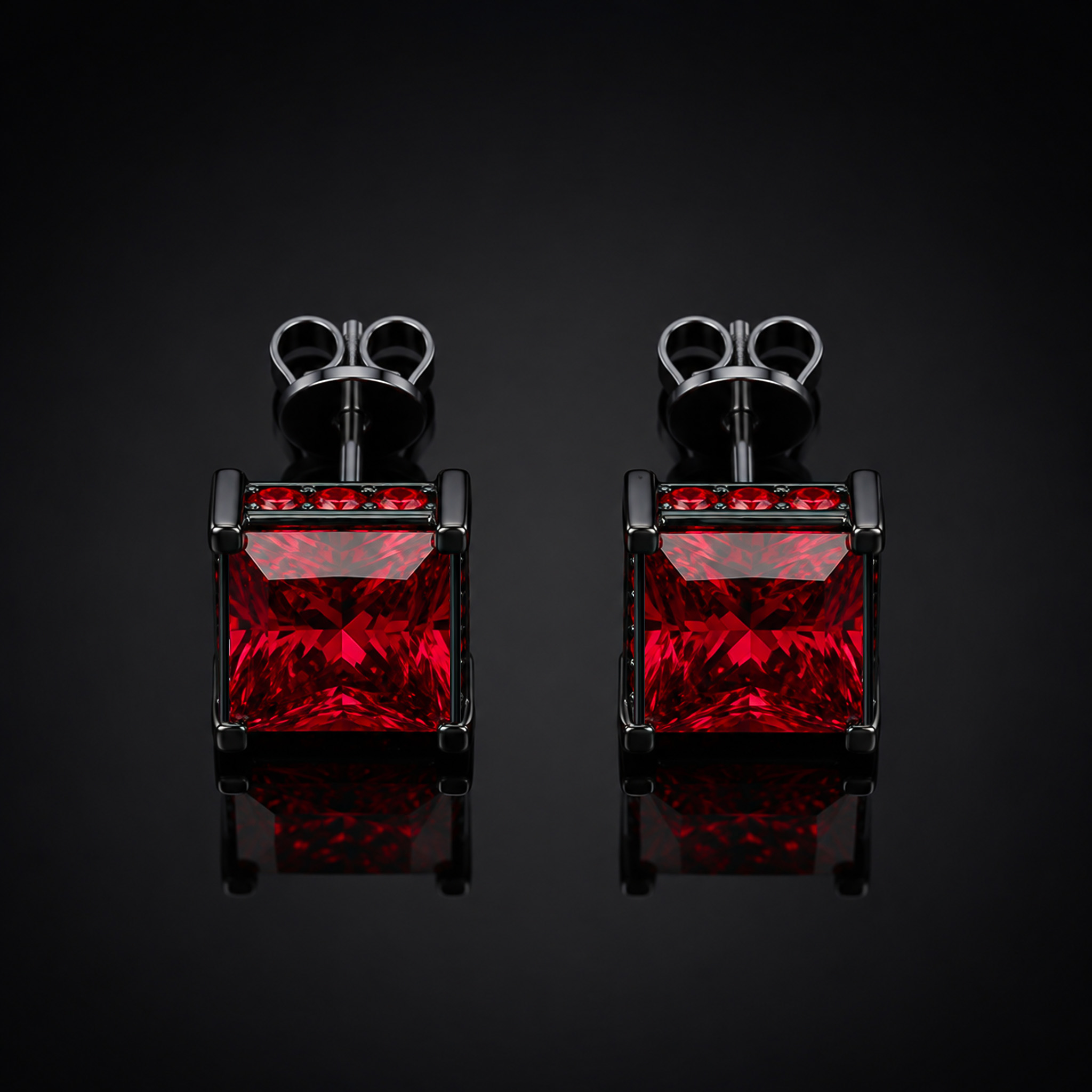 Princess Cut Stud Earrings