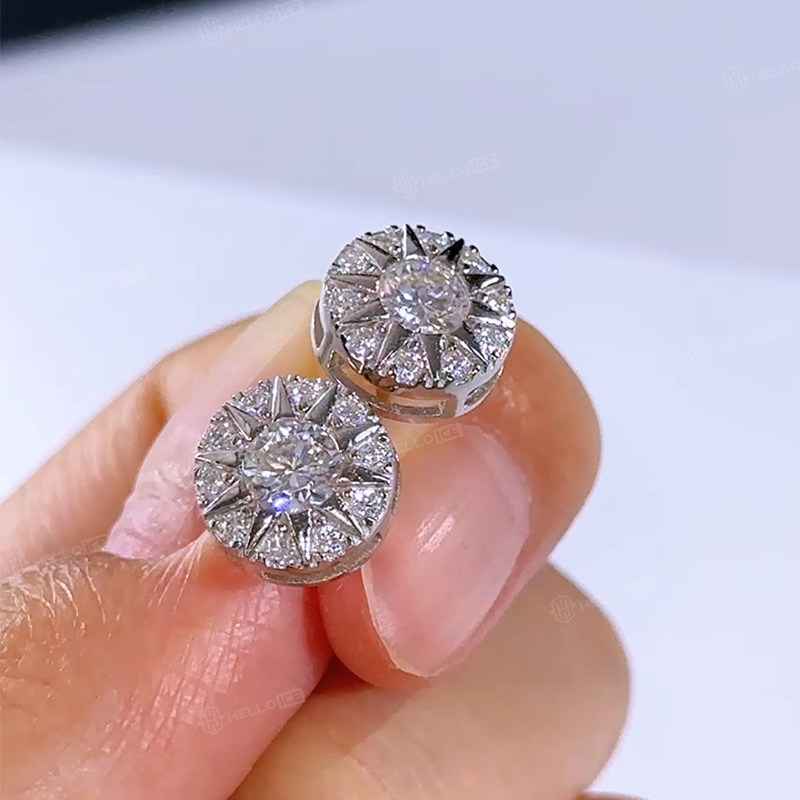 925S & VVS Moissanite Sunflower Earrings