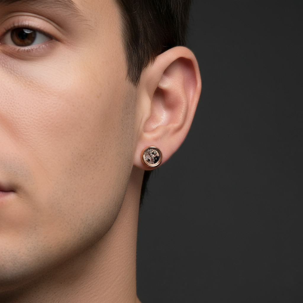 Yinyang Diagram Dancing Diamonds Stud Earrings