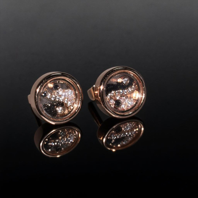Yinyang Diagram Dancing Diamonds Stud Earrings
